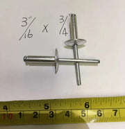 100-2000-Pack Large Flange Aluminum Pop Rivets 3/16" X 3/4" Big Head Steel