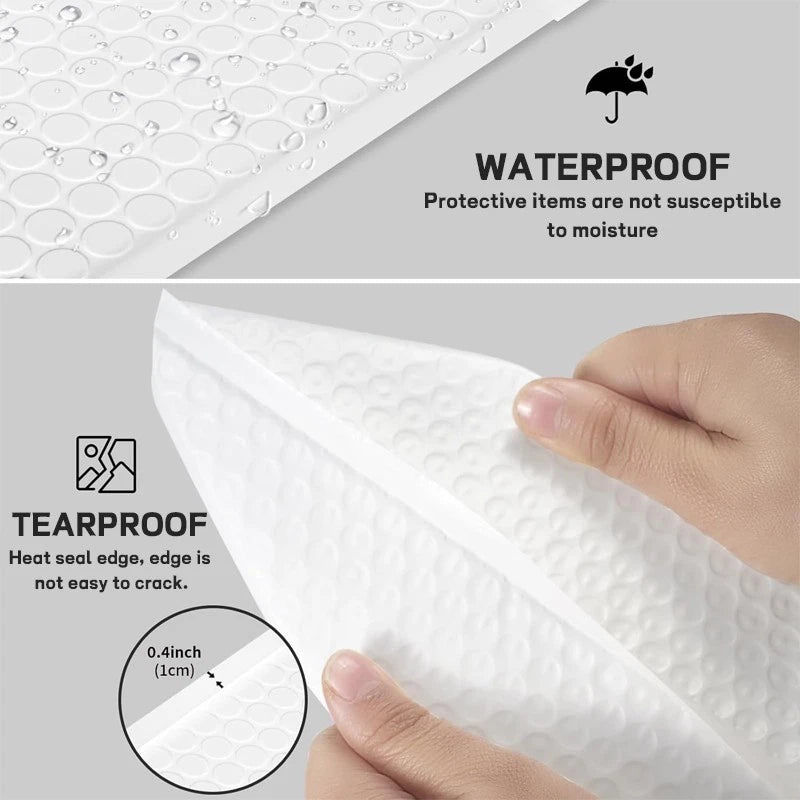 5x6 inch White Polyethylene Envelopes, Pack of 50, for Mailing Packages