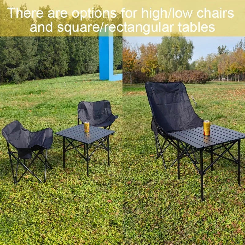 Foldable and portable aluminum camping table, portable/height adjustable, 1 pcs