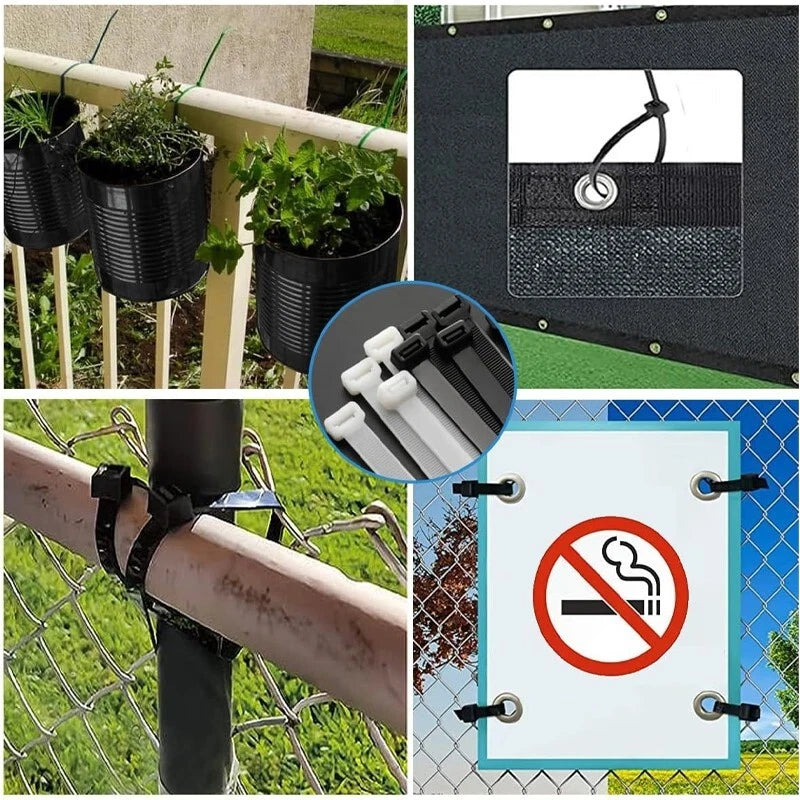 23-inch industrial zipper, reusable zipper tie, suitable for gardens, homes