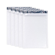 50 Pack White Bubble Courier Bags, 7.25 x 11 Inch, Self-Sealing Waterproof
