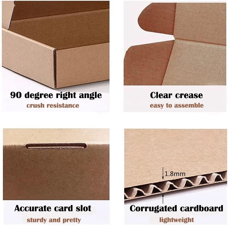 10 20 30pcs 7.8x5.5x1.5 inch, Shipping Box Mailing Bag Self Sealing Kraft Brown