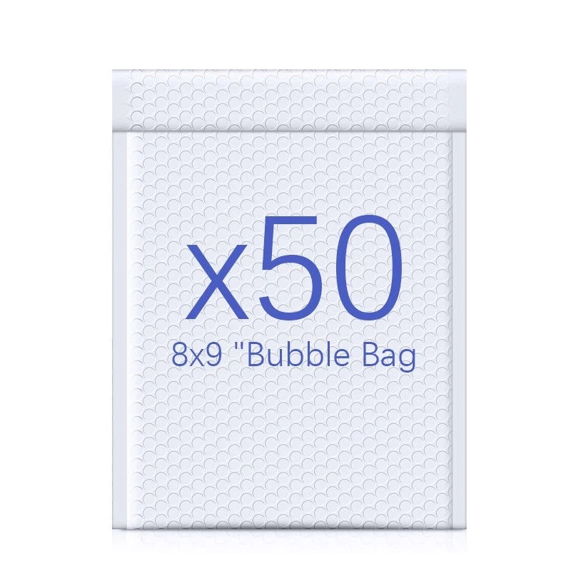 8x9 inch White Polyethylene Envelopes, Pack of 50, for Mailing Packages