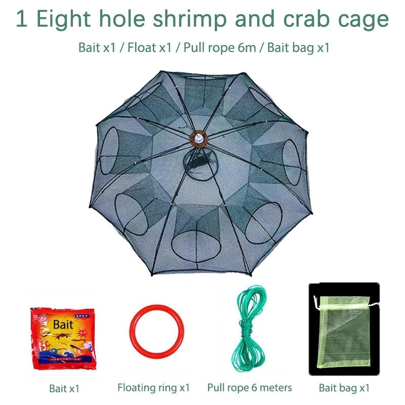 Fishing bait trap, portable accessories for crayfish nets and crabs, foldable