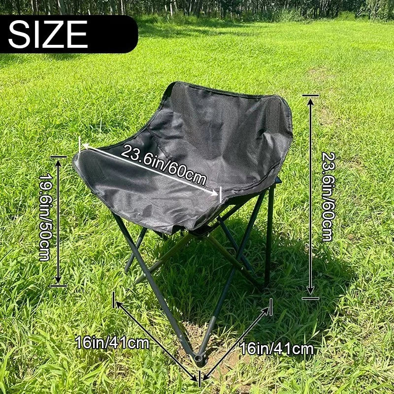 Black portable camping chair ，low backrest - for outdoor activities/fishing，1pcs