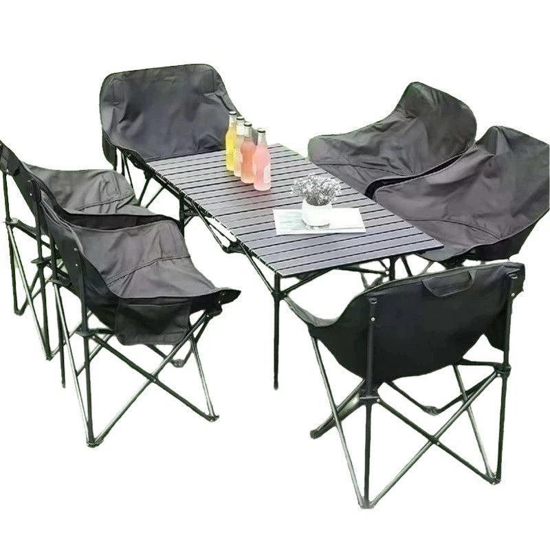 Black portable camping chair ，low backrest - for outdoor activities/fishing，1pcs