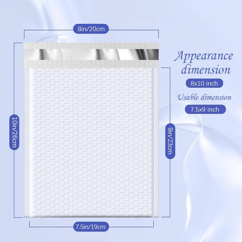 8x9 inch White Polyethylene Envelopes, Pack of 50, for Mailing Packages