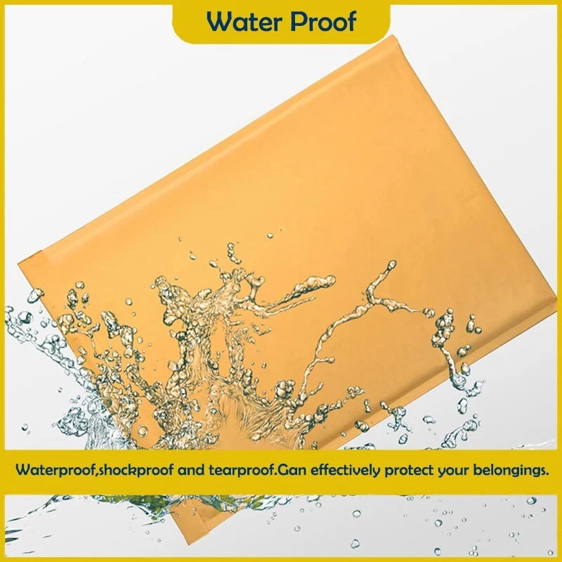 #5 10.5x15 yellow cowhide bubble mail padded envelope bag shock-absorbing bag