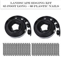 Black/Green Garden Edging Strips 5cm x 10m 2 Packs with 30 Stakes 2 Packs