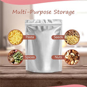 Polyester film bags for food storage, 7 x 10-inch resealable aluminum foil bags