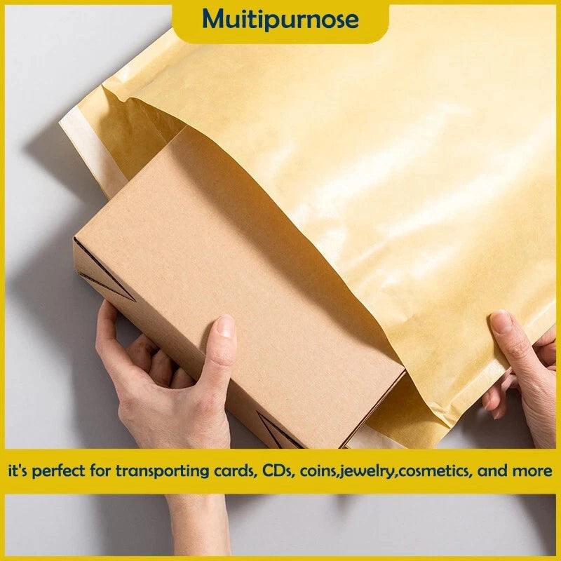 #5 10.5x15 yellow cowhide bubble mail padded envelope bag shock-absorbing bag