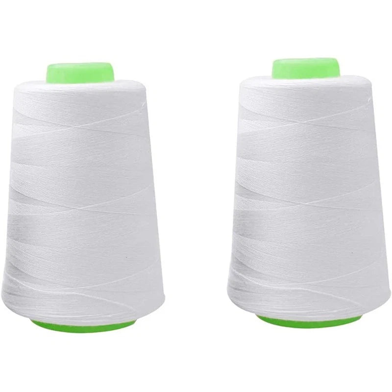 5 packs of white all-purpose polyester sewing thread for hand and machine sewing