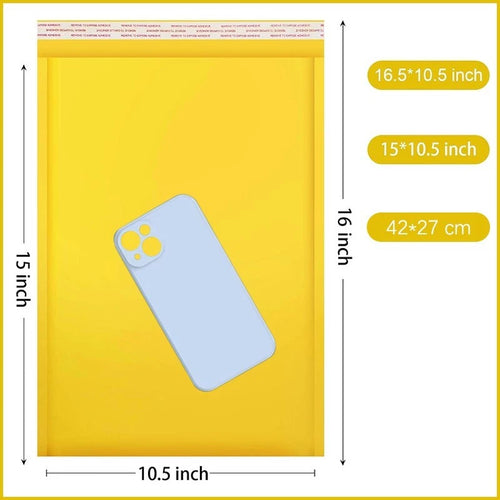 #5 10.5x15 yellow cowhide bubble mail padded envelope bag shock-absorbing bag