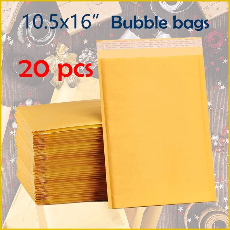 #5 10.5x15 yellow cowhide bubble mail padded envelope bag shock-absorbing bag