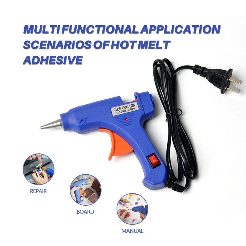 60W Hot Glue Gun Set with 20 Glue Sticks | DIY Hand Repair Tool