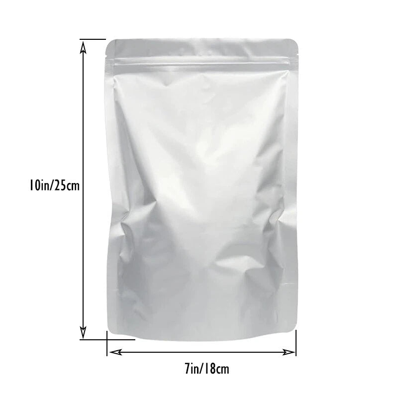 Polyester film bags for food storage, 7 x 10-inch resealable aluminum foil bags