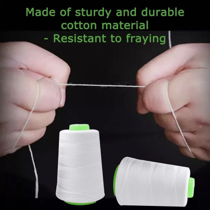 5 packs of white all-purpose polyester sewing thread for hand and machine sewing