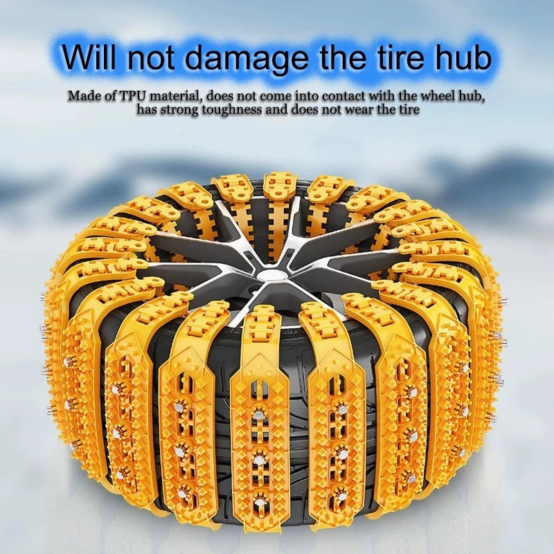 10-piece anti-slip tire chains, suitable for emergency use on passenger cars.