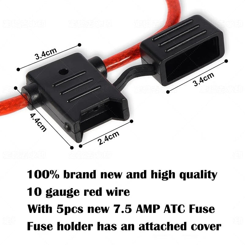 10pcs 10-18AWG inline fuse holder - Suitable for ATO standard fuses
