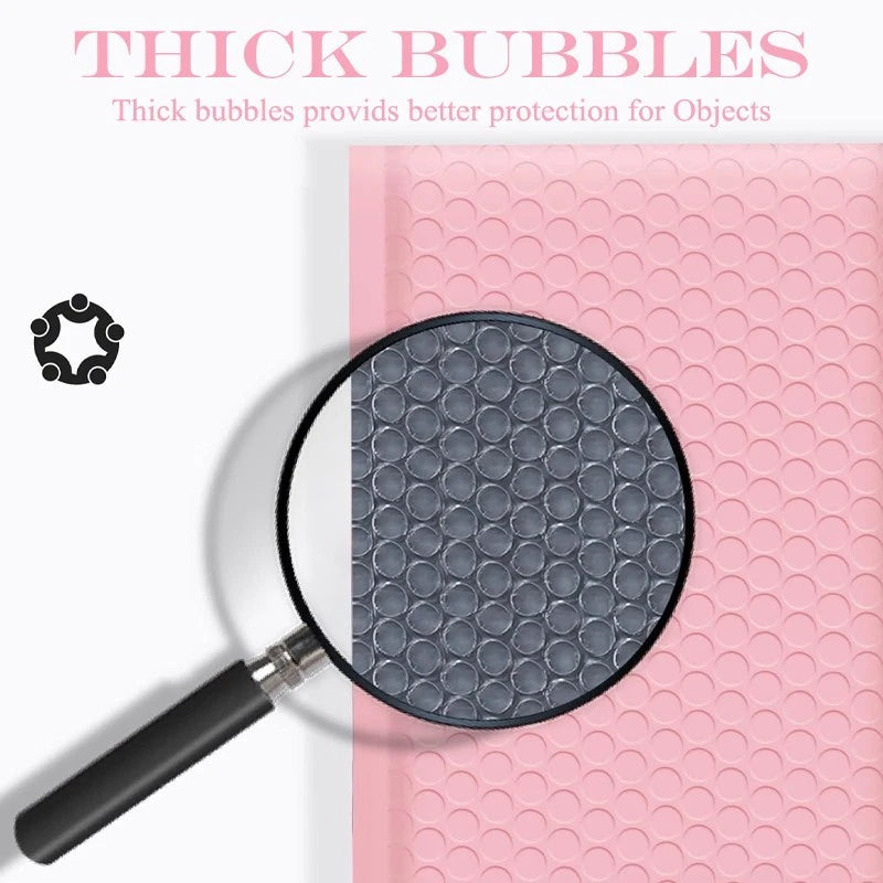 25 Pink Poly Bubble Mailers, 6.5 x 8.5 inches – Heavy-Duty Shipping Bags