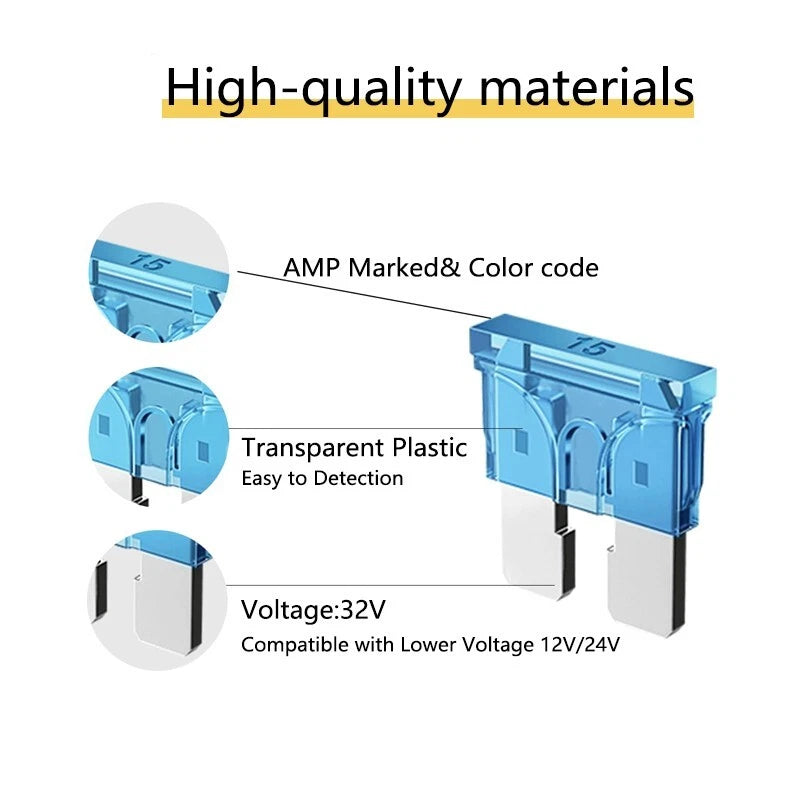20/50 PCS High-quality 15 AMP automotive ATO ATC standard blade fuse 15A