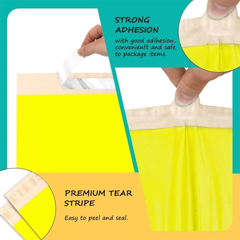 8x12 inch multi-color waterproof mailing bag with strong adhesive seal