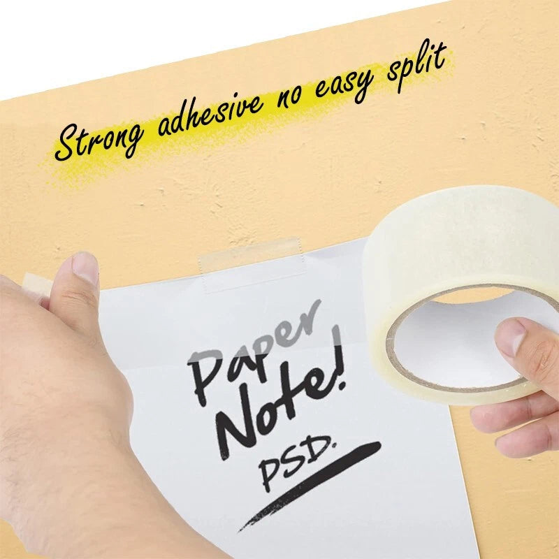 A 50mm × 100-meter box sealed with transparent packaging tape tightly wrapped