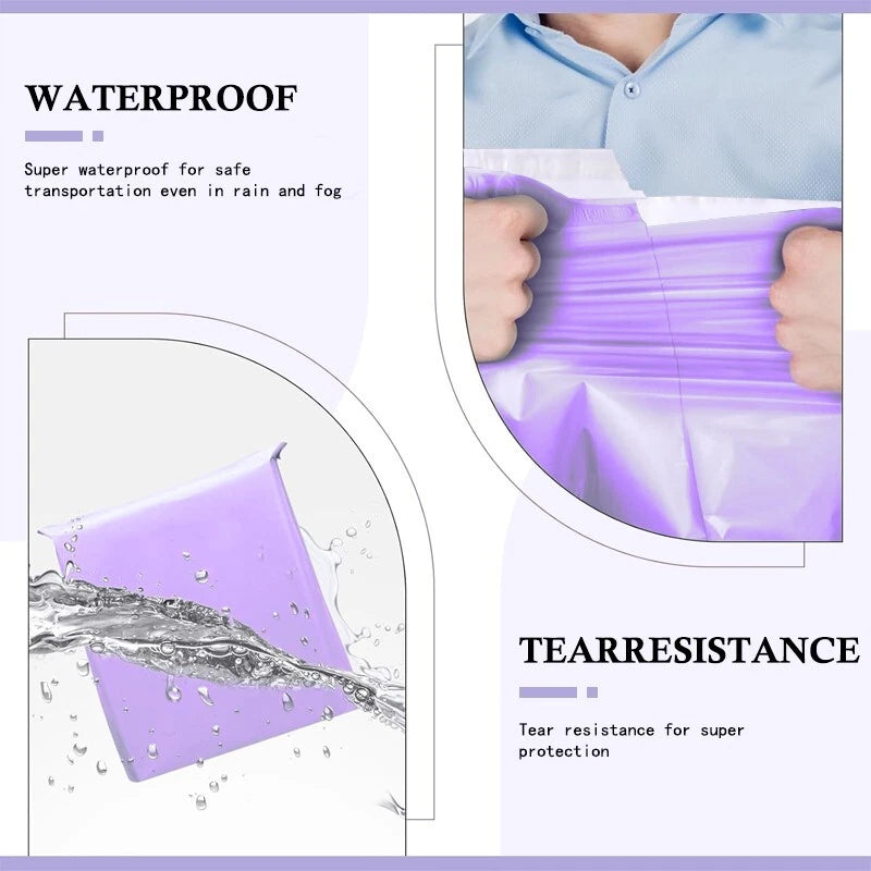 8x12 inch multi-color waterproof mailing bag with strong adhesive seal