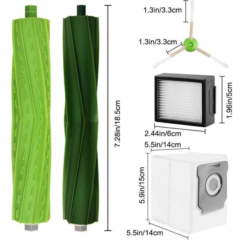Roomba i7+ i4 E5 E6 E7 Series Replacement Parts Kit | 8 dust bags, 6 HEPA filter