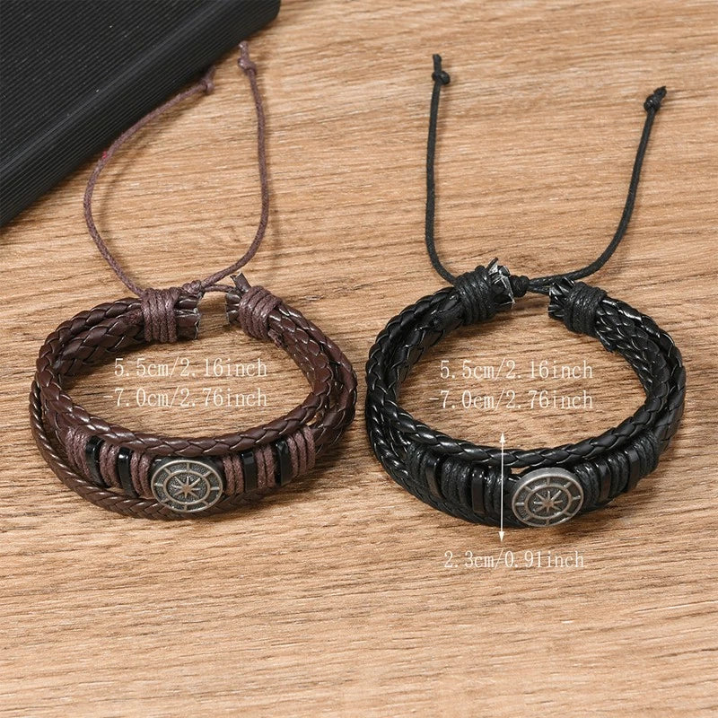 Vintage astrological chart woven bracelet with adjustable wrap-around chain-1pcs