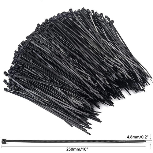 10-inch self-locking zipper cable ties, suitable for homes, garages and workshop