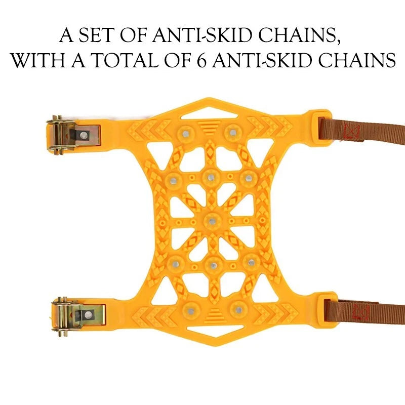 Snow chain, emergency tire chain, suitable for car and SUV tires (6-piece set)