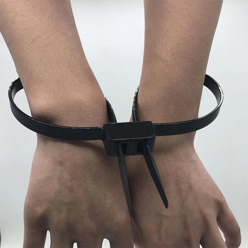 13x500mm Black Nylon Handcuff Straps | Heavy Duty Tie-Down Straps - 4 Pack