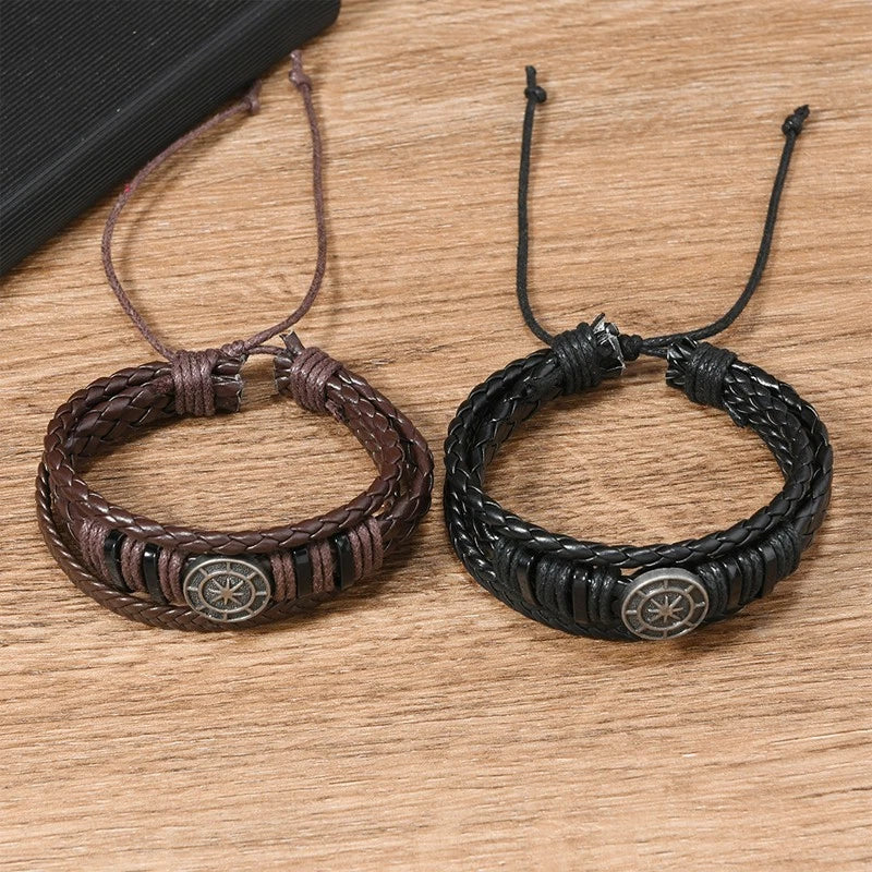 Vintage astrological chart woven bracelet with adjustable wrap-around chain-1pcs