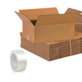 5-Pack 12x9x6-Inch Thick Kraft Paper Moving Boxes with 2-Inch Clear Sealing Tape
