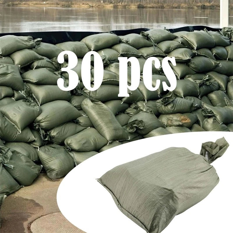 Green polyethylene sandbags 16 x 24in，for flood control/construction sites-30pcs