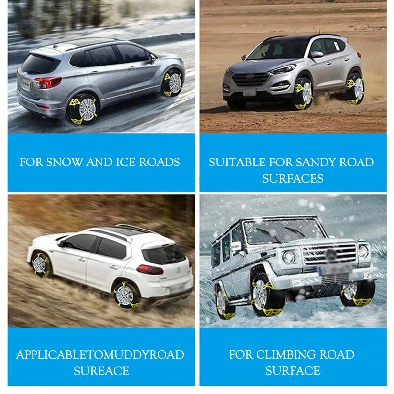 Snow chain, emergency tire chain, suitable for car and SUV tires (6-piece set)