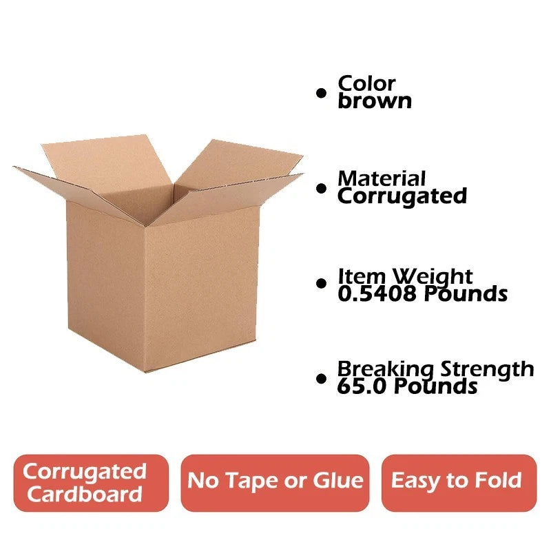 8x8x8 inch corrugated cardboard box, small size | 3-10 pieces per pack, shipping