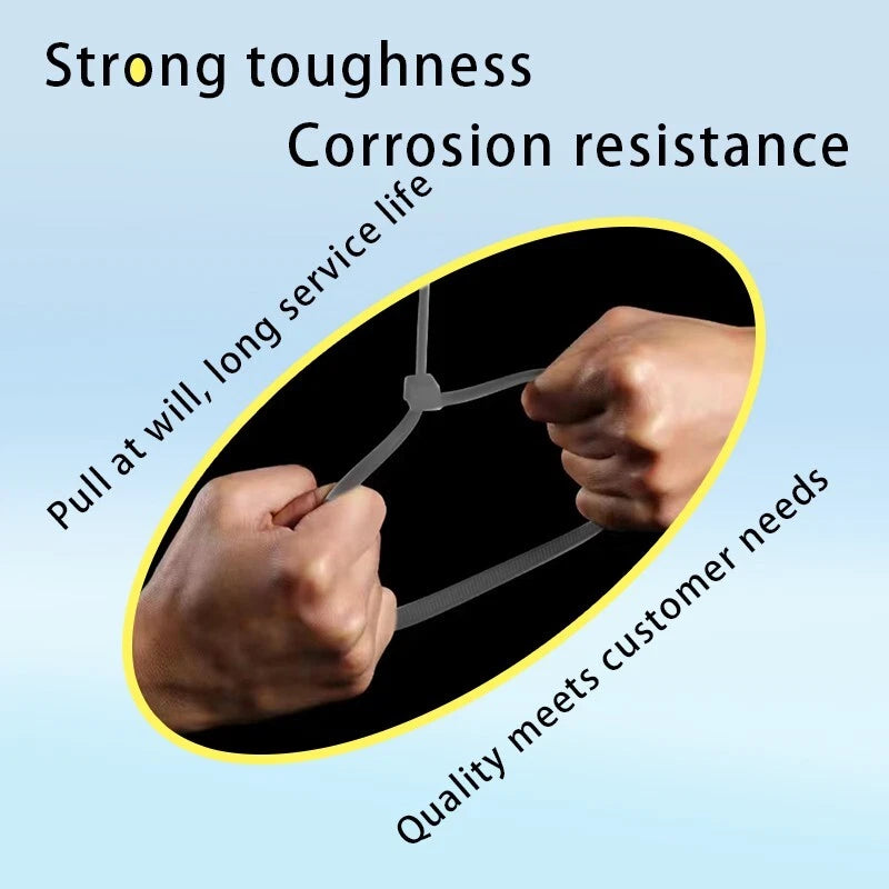 14-inch self-locking zipper cable ties, suitable for homes, workshop and garages