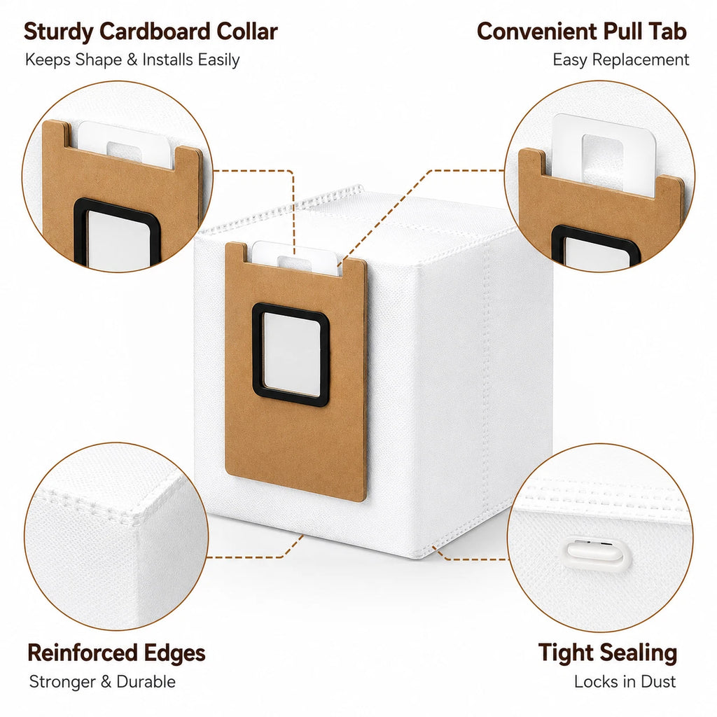 Replacement Dust Bags For Eufy Omni E25 E28 Robot Vacuum Auto Empty Station 3L