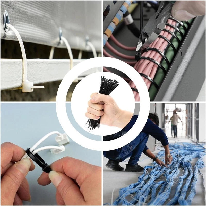 10-inch self-locking zipper cable ties, suitable for homes, garages and workshop