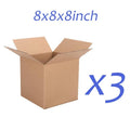8x8x8 inch corrugated cardboard box, small size | 3-10 pieces per pack, shipping