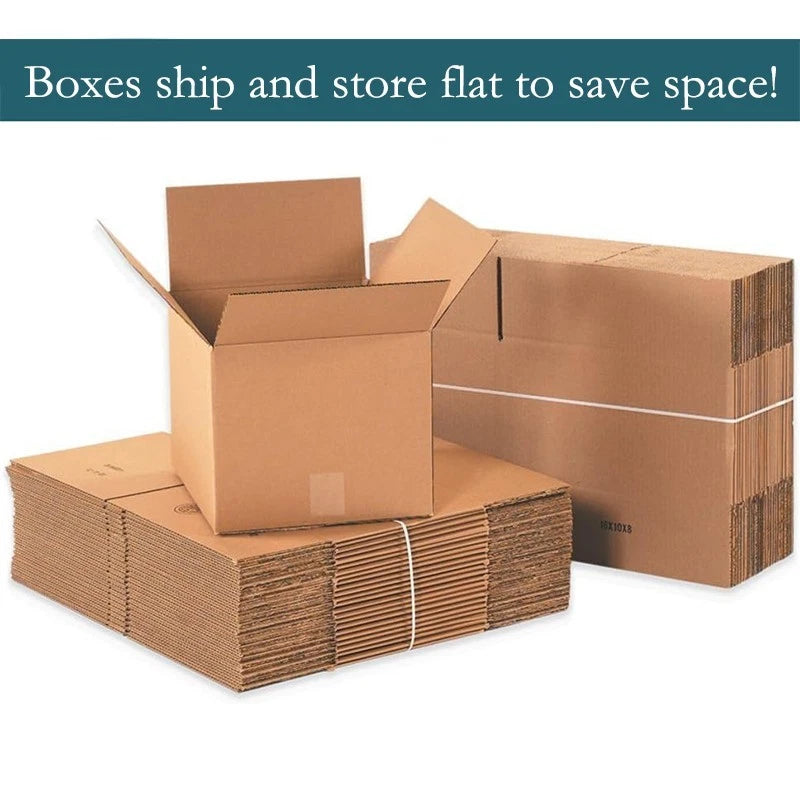 5-Pack 12x9x6-Inch Thick Kraft Paper Moving Boxes with 2-Inch Clear Sealing Tape