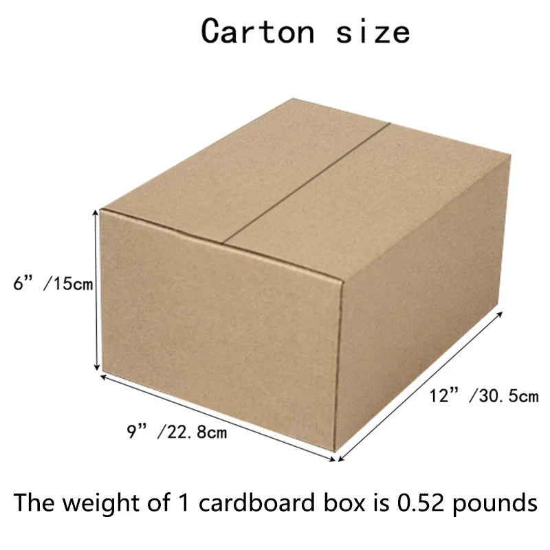 5-Pack 12x9x6-Inch Thick Kraft Paper Moving Boxes with 2-Inch Clear Sealing Tape