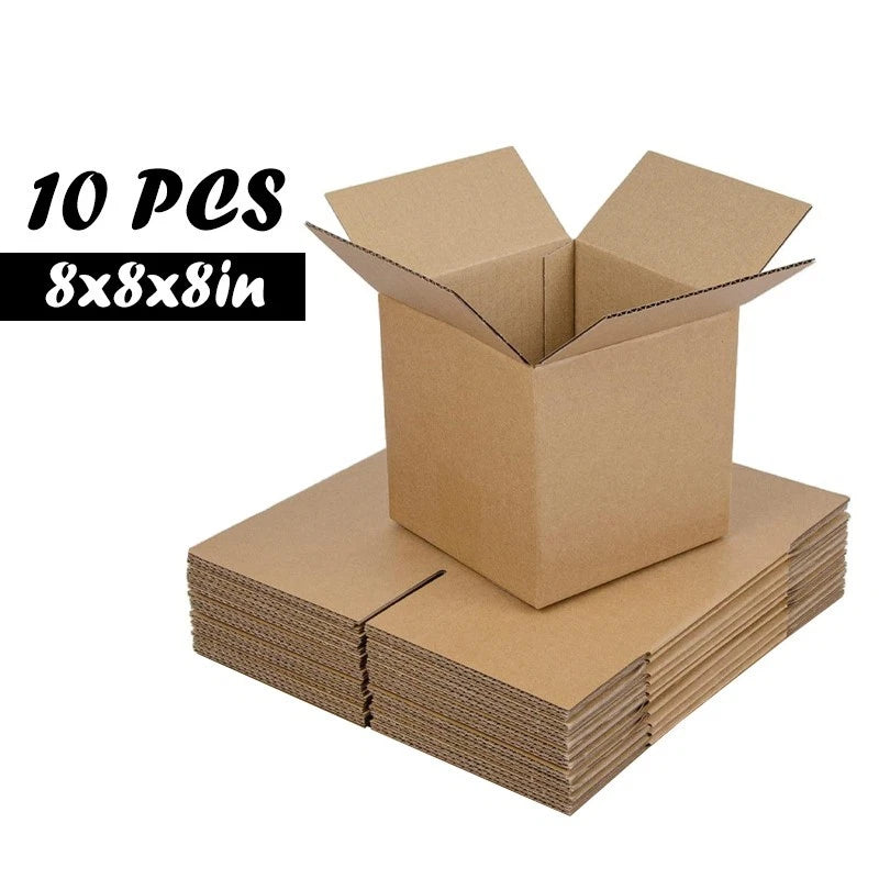 8x8x8 inch corrugated cardboard box, small size | 3-10 pieces per pack, shipping