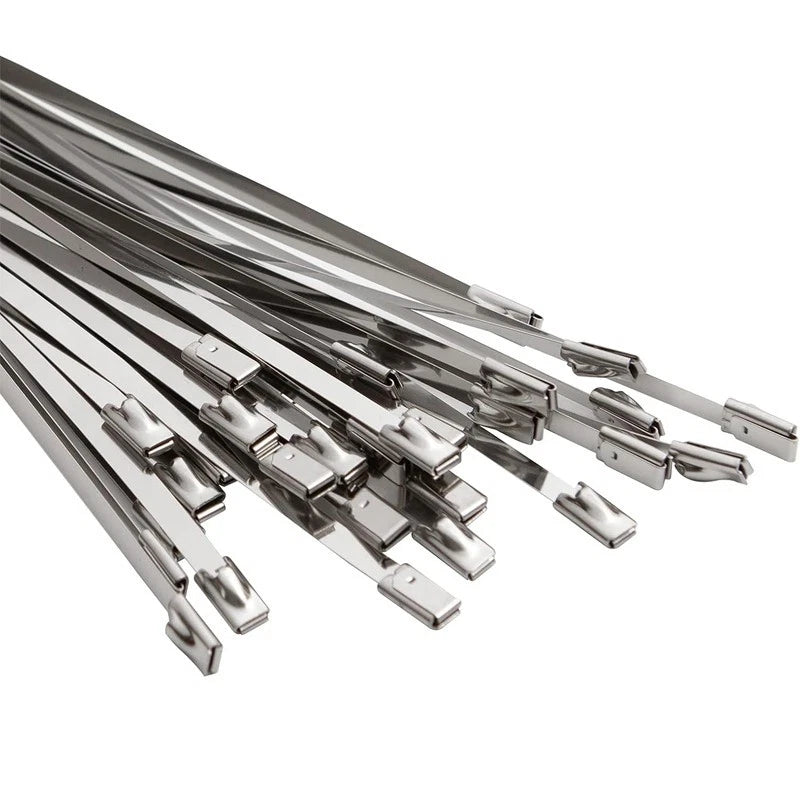 100-Pack Stainless Steel Cable Ties, 4.8x200mm – Durable Metal Ties