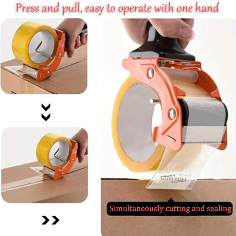 2-inch wide tape gun distributor, packaging seal cutter, tape feeding, orange