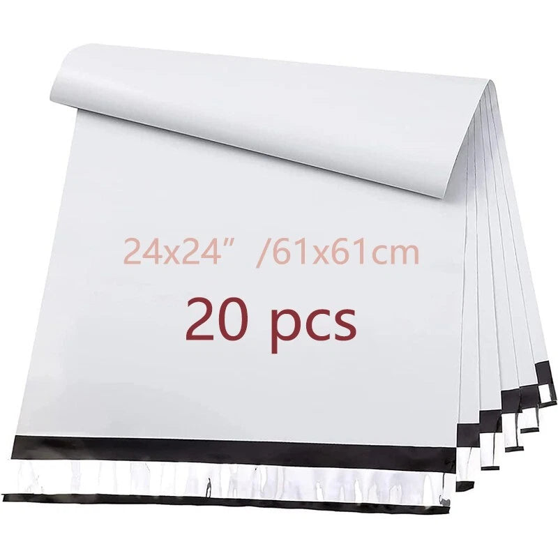 24x24-inch waterproof white transport bags for clothes, packaging and returns