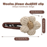 Plush flower hair clip, sweet elegant duck beak clip winter style back hair clip