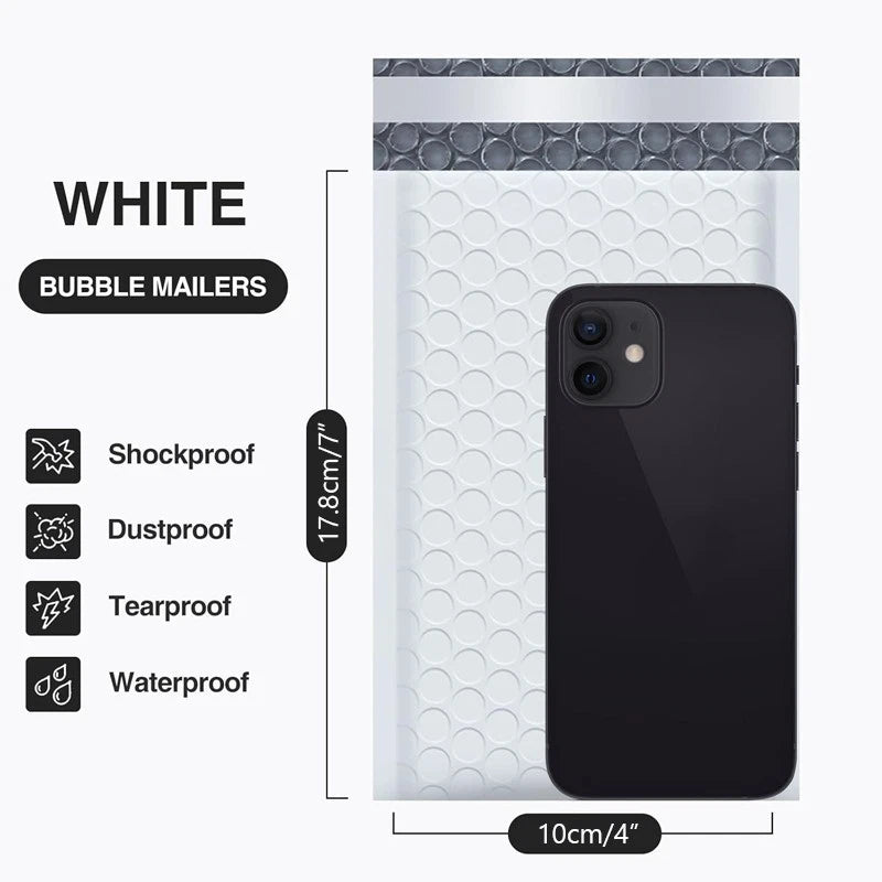 White Bubble Mailers 4x7 Inch Padded Envelope Shipping Bags 50/100 pcs